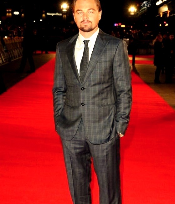 Leonardo Dicaprio Wearing Armani on Red Carpet for Wolf of Wall Street